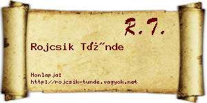 Rojcsik Tünde névjegykártya