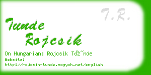 tunde rojcsik business card